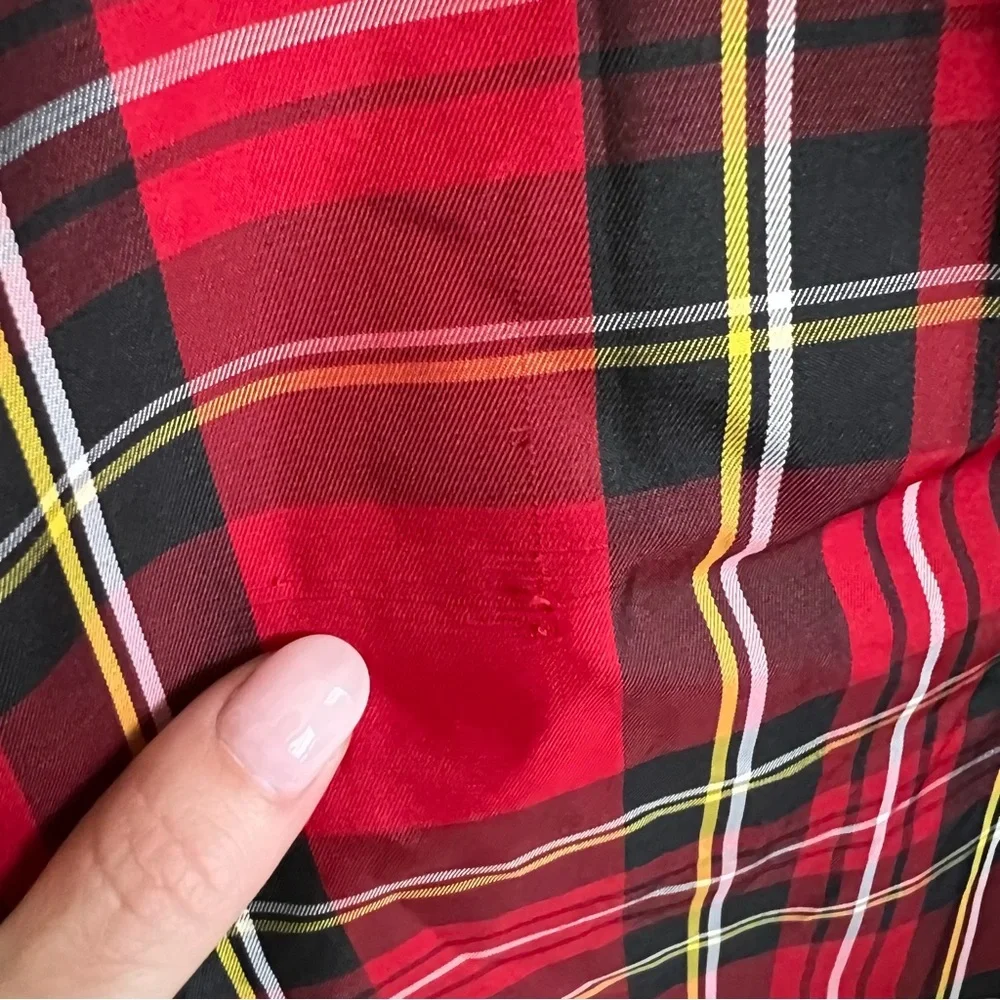 Joan Rivers Vintage Red Tartan Plaid Full Length Holiday Christmas Skirt Medium